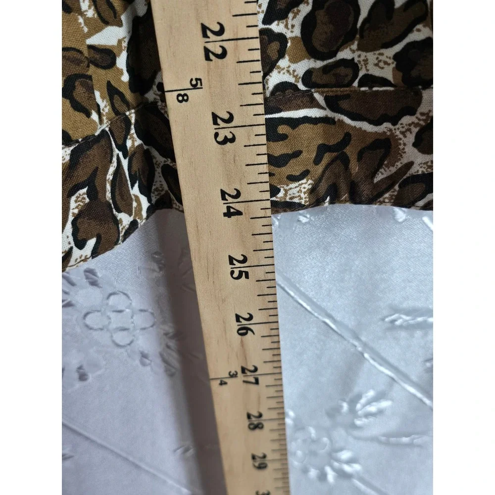 Westbound Petites Animal Print A-Line Skirt Brown‎ Leopard Tiger Cotton PXL